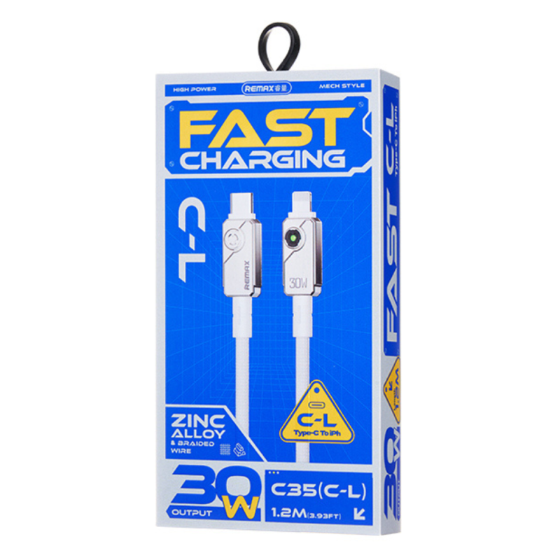 Câble USB-C / Lightning en Alliage d'aluminium Tressé avec Charge Rapide 30W REMAX Swift C35 - 1.2M … — REMAX · Smarty Paris 18e